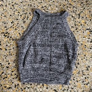 Gray, sweater crop top